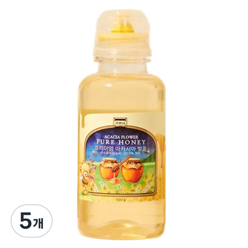 정원담 프리미엄 자연 아카시아 순수 벌 꿀, 5개, 500g