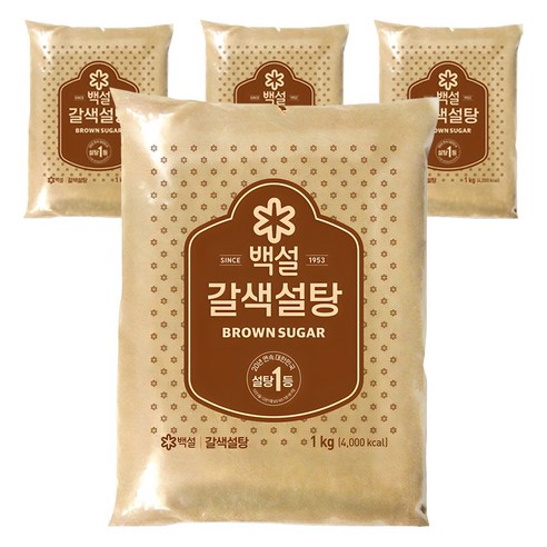 백설 갈색설탕, 1kg, 4개