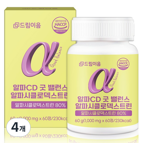 드림이음 알파CD 굿밸런스 알파시클로덱스트린 60g, 4개, 60정
