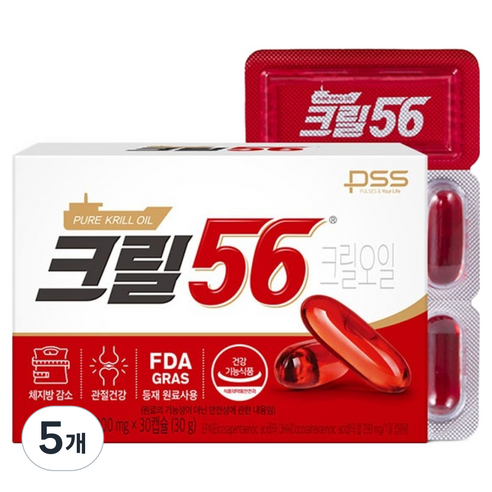 크릴56 크릴오일 30g, 30정, 5개