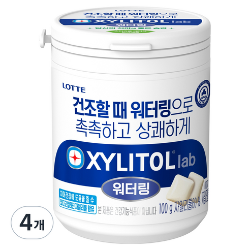 롯데자일리톨 lab 워터링, 100g, 4개