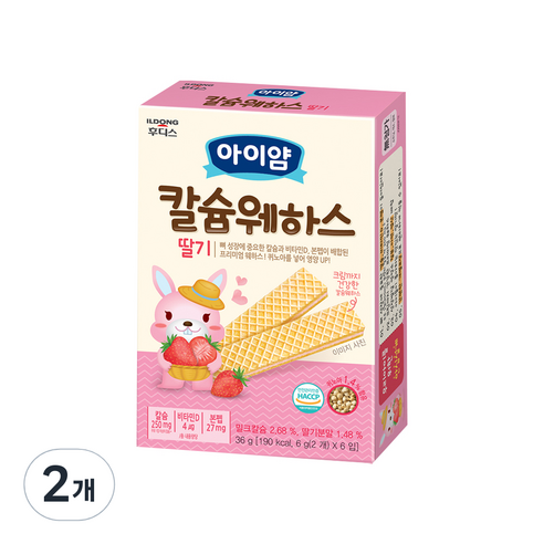일동후디스 아이얌 칼슘웨하스, 딸기, 36g, 2개