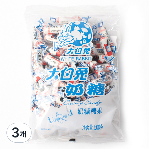 흰토끼사탕 따바이투 캔디, 500g, 3개