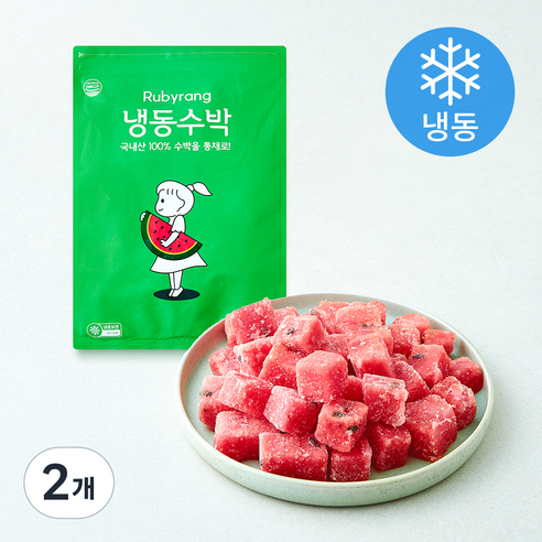 [로켓프레시] 수박 (냉동), 2개, 1kg