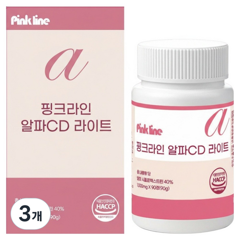 핑크라인 알파CD 라이트 알파시클로덱스트린 90g, 3개, 90정