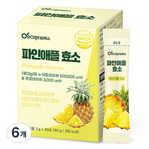 로니웰 파인애플 효소, 30회분, 6개