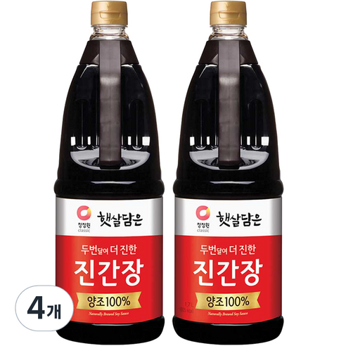 청정원 두번달여 더 진한 진간장, 1.7L, 4개