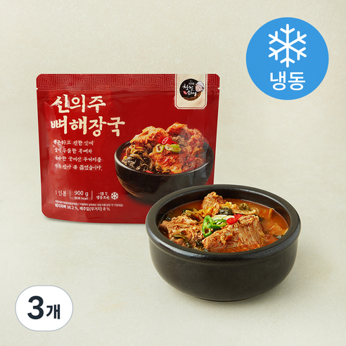[로켓프레시] 신의주찹쌀순대 신의주 뼈해장국 (냉동), 900g, 3개