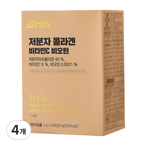 자연의품격 저분자 콜라겐 펩타이드 비타민C 비오틴 30p, 4박스, 60g