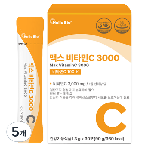 헬로바이오 맥스 비타민C 3000 30p, 90g, 5개