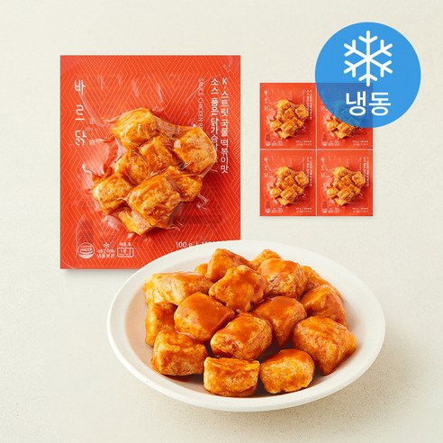 [로켓프레시] 바르닭 소스품은 닭가슴살 볼 국물떡볶이맛 (냉동), 100g, 5개, 1개입