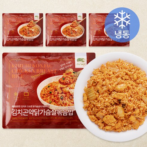 [로켓프레시] 한우물 김치 곤약 닭가슴살 볶음밥 (냉동)