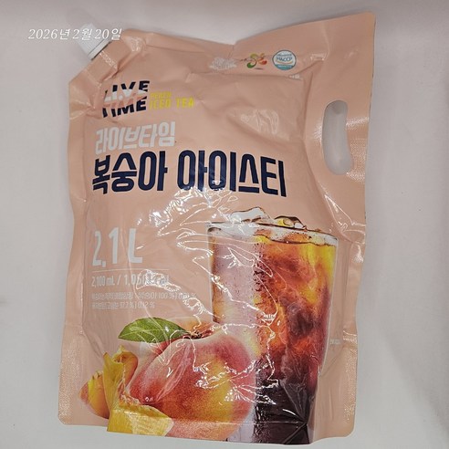 태웅 라이브타임 복숭아아이스티 대용량파우치음료