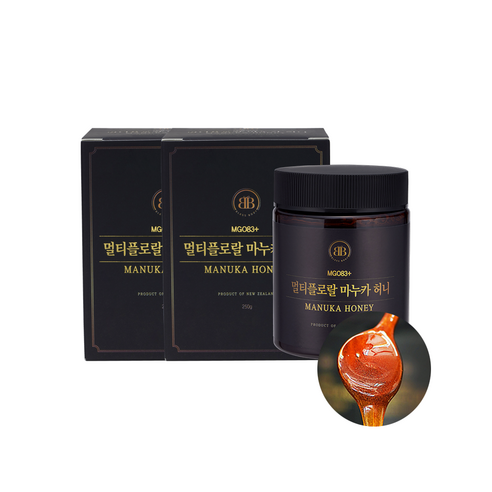 [블레스바디] MGO83+ 멀티플로랄 뉴질랜드 100% 마누카 허니 마누카꿀, 3개, 250g