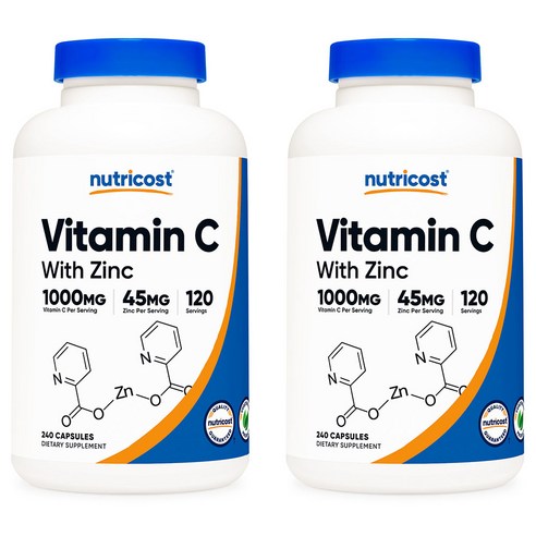 뉴트리코스트 비타민 C 1000mg + 아연 45mg 캡슐, 240정, 2개
