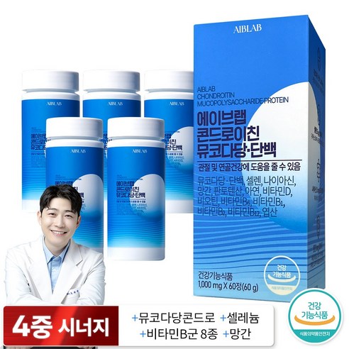 에이브랩 콘드로이친 뮤코다당단백 1200, 5개, 60정