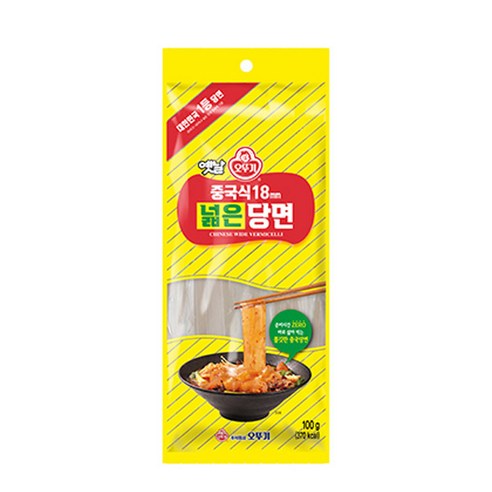 오뚜기 중국식18mm 넓은당면 100g 납작 사리 마라용 납작 당면