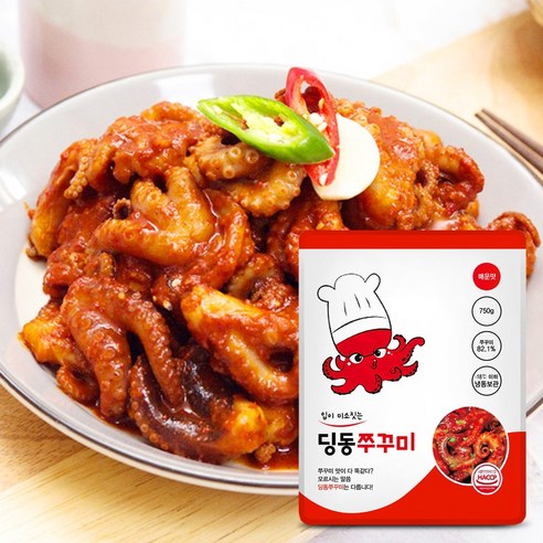 딩동쭈꾸미 500g 2인분 x 3팩(무료배송) 집들이 술안주 캠핑 밀키트 양념쭈꾸미볶음 01.덜매운맛