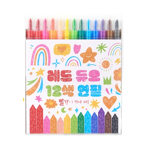 민화샵 레드듀오 12색 연필, 1개, 레드 듀오 12색 연필 11027259