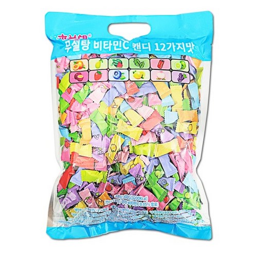 MULANWANG 무설탕 비타민 C 민트 캔디 12가지맛 800g 과일맛 사탕, 800g, 1개