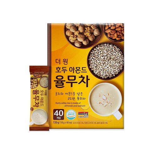 [사보까건강] 더원 호두 아몬드 율무차 고소한 곡물차 720g, 40개입, 2박스, 18g