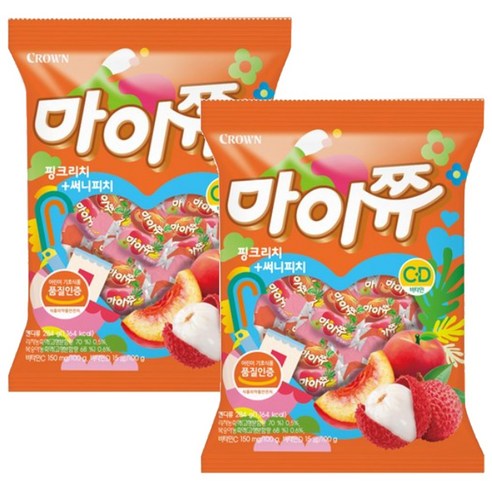 마이쮸필로우(대용량) 핑크리치+써니피치 284g