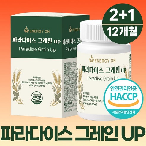에너지온 파라다이스 그래인 추출물 파라다이스 그레인 up, 3개, 120정