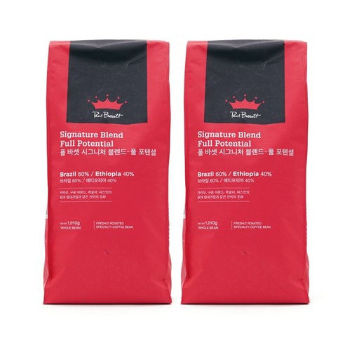 폴바셋 원두 커피원두 폴바셋 시그니처 블렌드 홀빈커피 1.01kg 2개입