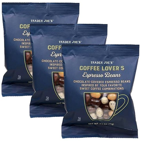 트레이더 조스 Coffee Lover's 초콜릿 커버 다양한 에스프레소 빈: 3팩 283.5g/10온스