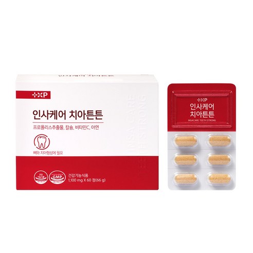 약사애 인사케어 치아튼튼 약국 잇몸약 프로폴리스 칼슘 시림 통증 내려앉음 면역력 고흡수 뼈 구강 건강, 1박스, 30정