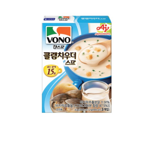 보노스프 클램차우더 스프 3p, 63g, 24개