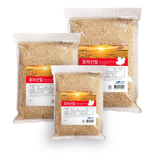 진짜 원료 캐나다산 고대곡물 호라산밀 카무트 1kg x 3개, 1kg, 3개