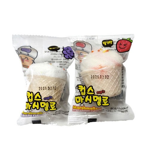(무)컵스 마시멜로우 딸기 포도맛(랜덤발송)12gX10개