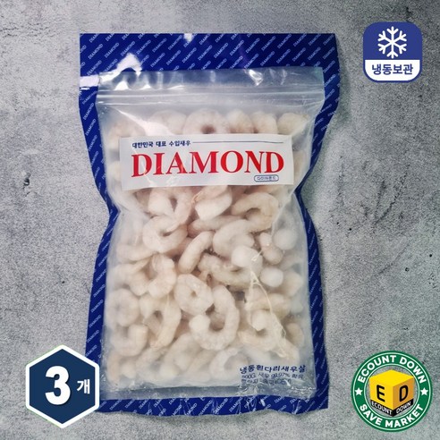 다이아몬드 생새우살 흰다리새우살 (71/90), 500g, 3개