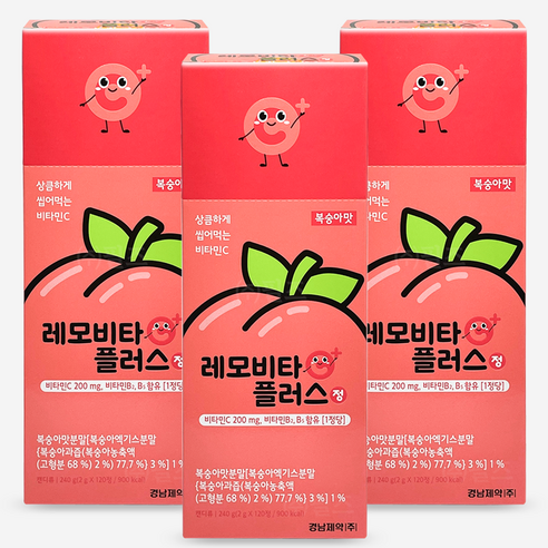 레모비타 플러스 120정 복숭아맛, 3개, 120정