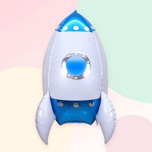 [예쁨주의지호] S_우주풍선 모음 /대형 입체 우주풍선 /UFO풍선/로켓풍선/지구풍선/우주풍선, S_3D 입체 로켓 우주선풍선_블루