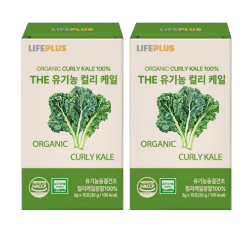 유기농 케일 분말 스틱 100% 폴란드산 컬리케일 무첨가 동결건조 곱슬케일 라이프플러스, 2개, 30g