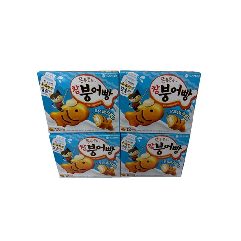 오리온 쫀득쫀득 참붕어빵 우유슈크림맛, 348g, 4개