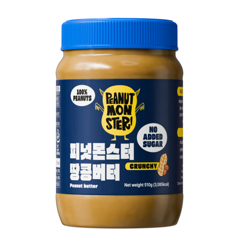 [압도적 고소함] 피넛몬스터 무첨가 무가당 100% 땅콩버터 크런치