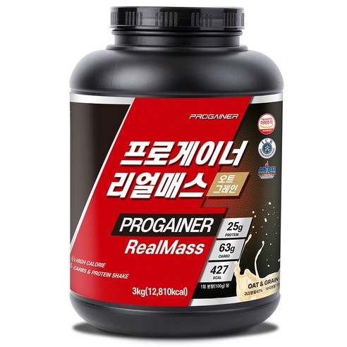 프로게이너 리얼매스 오트그레인 마른체형 벌크업 체중증가 곡물 탄수화물 단백질쉐이크 하드게이너
