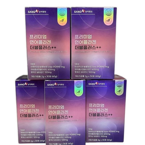 상아제약 프리미엄 연어콜라겐 더블플러스 30p, 5개, 30회분