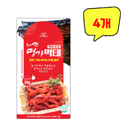 수제칸 명가 매콤달콤 먹태구이, 4개, 30g