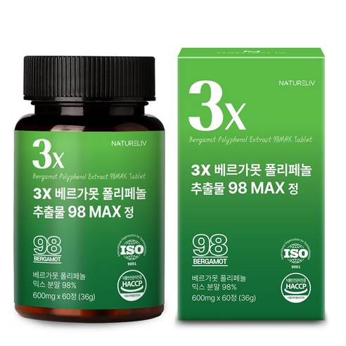 네이쳐리브 베르가못 폴리페놀 추출물 98 MAX 식약처 해썹 인증