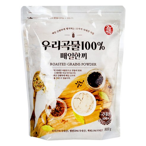 11가지 우리곡물100% 매일한끼 800g,국산 미숫가루 선식 식사대, 1개
