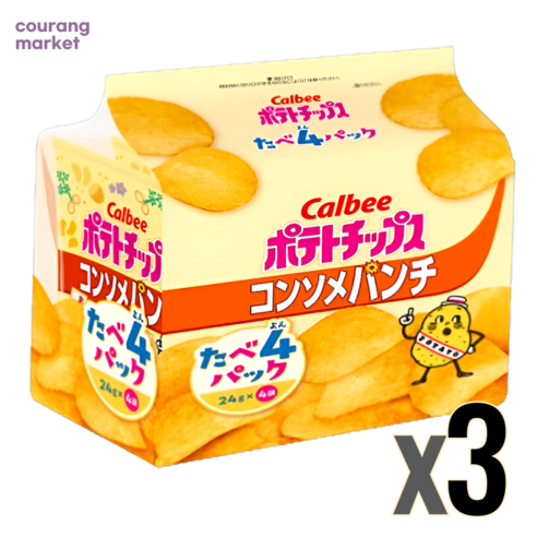 일본 가루비 포테이토칩 콘소메펀치맛 소포장 4 감자스낵