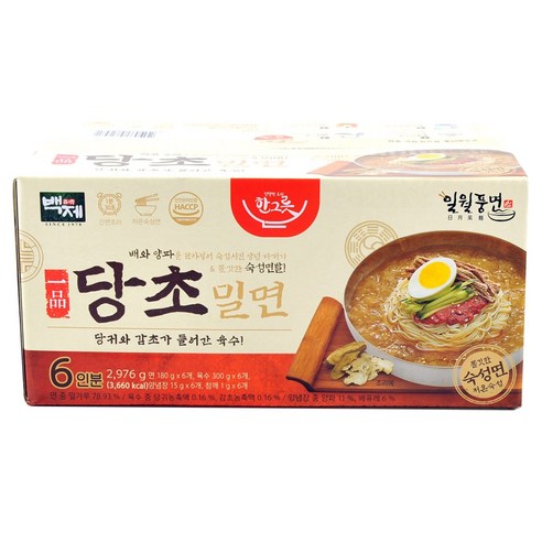 백제일월풍면 당초밀면 496G (6인분) 당귀 감초 쫄깃한 숙성면발 / 코스트코