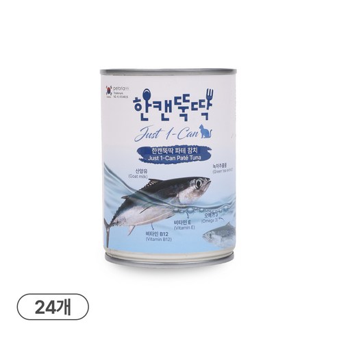 펫토리아 한캔뚝딱 고양이 파테 주식 간식 캔 대용량, 24개, 375g, 참치