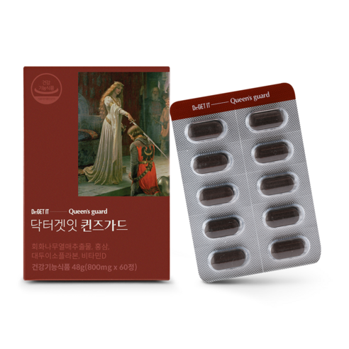 닥터겟잇 퀸즈 가드 회화나무열매추출물 홍삼 대두이소플라본 비타민D 여성 갱년기 영양제 1박스 60정 1개월분, 60정, 2개