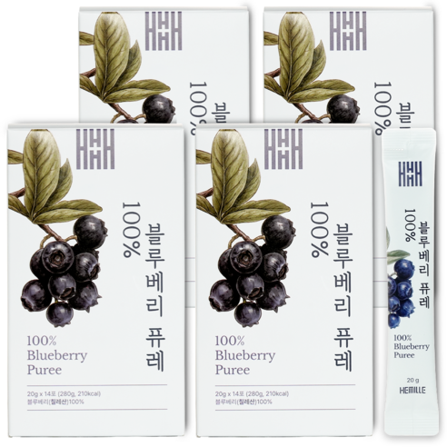 헤밀레 통째로 블루베리 퓨레 100% 스틱(안데스산맥 채취)