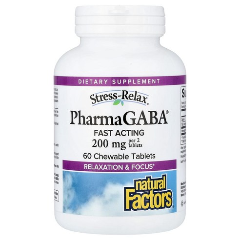 네추럴팩터스 스트레스 릴렉스 Pharma GABA 100mg 츄어블 60정
